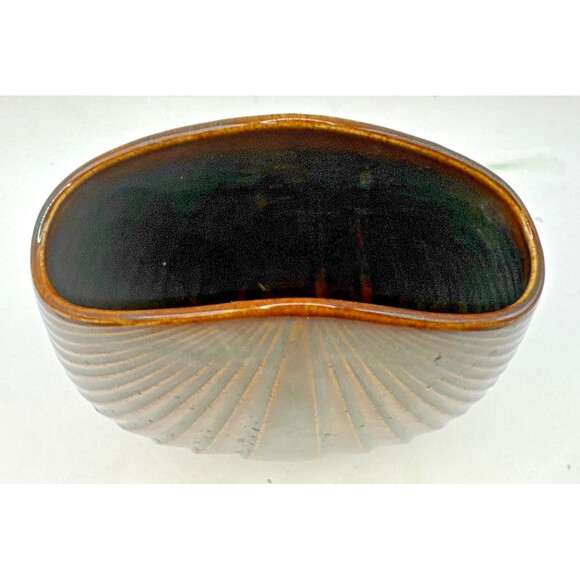 ROSENTHAL Studio Line VASE Ceramic Brown Matte 5.75” Minimalist Shell Clam - Picture 2 of 8